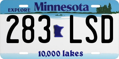MN license plate 283LSD