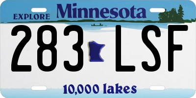 MN license plate 283LSF