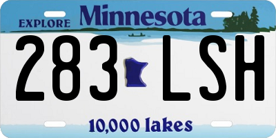 MN license plate 283LSH