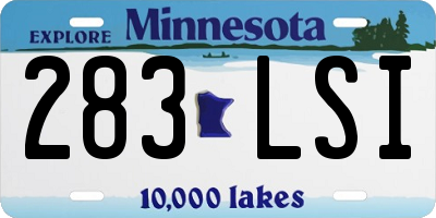 MN license plate 283LSI