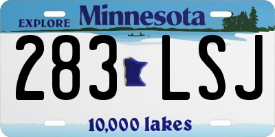 MN license plate 283LSJ