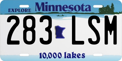 MN license plate 283LSM