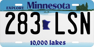 MN license plate 283LSN