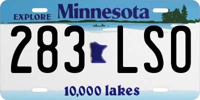 MN license plate 283LSO