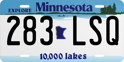 MN license plate 283LSQ