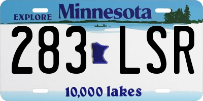 MN license plate 283LSR