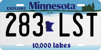 MN license plate 283LST