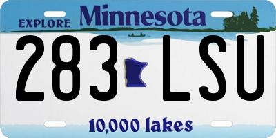 MN license plate 283LSU