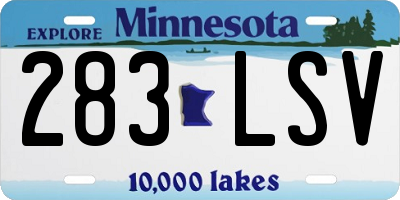 MN license plate 283LSV