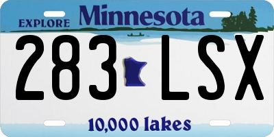 MN license plate 283LSX