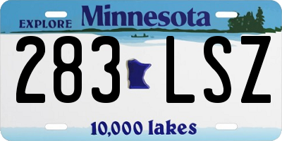 MN license plate 283LSZ