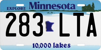MN license plate 283LTA
