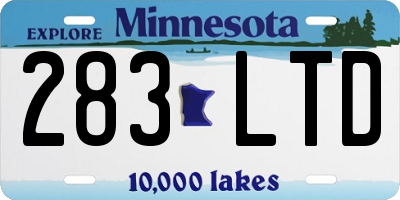 MN license plate 283LTD
