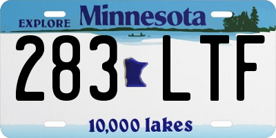 MN license plate 283LTF
