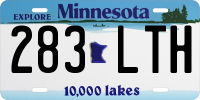 MN license plate 283LTH