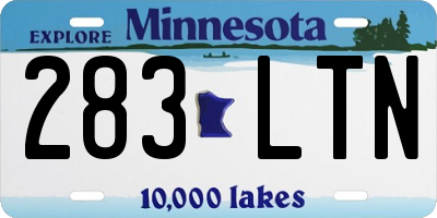 MN license plate 283LTN