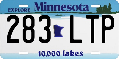 MN license plate 283LTP