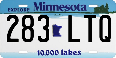 MN license plate 283LTQ