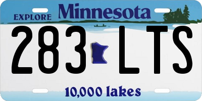 MN license plate 283LTS