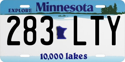 MN license plate 283LTY