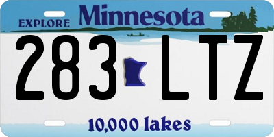 MN license plate 283LTZ