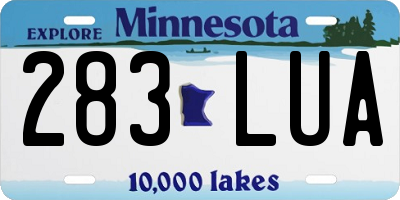 MN license plate 283LUA