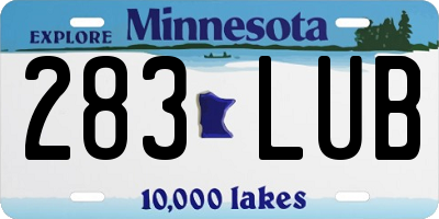 MN license plate 283LUB