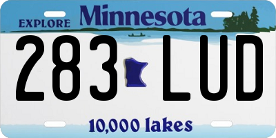 MN license plate 283LUD