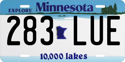 MN license plate 283LUE