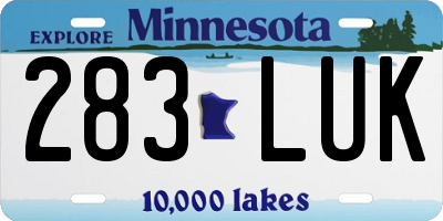 MN license plate 283LUK