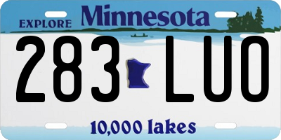 MN license plate 283LUO