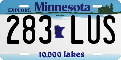 MN license plate 283LUS