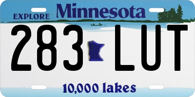 MN license plate 283LUT