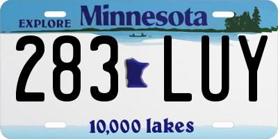 MN license plate 283LUY