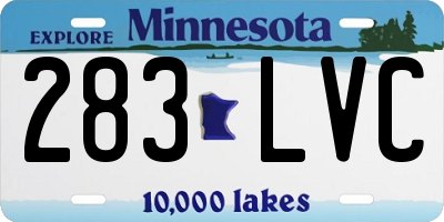 MN license plate 283LVC