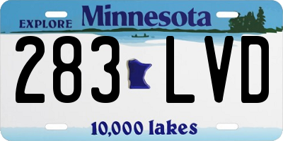 MN license plate 283LVD