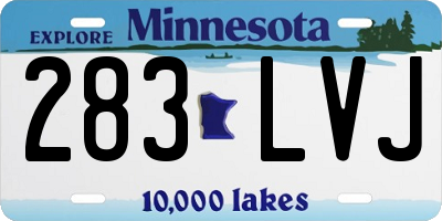 MN license plate 283LVJ