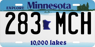 MN license plate 283MCH