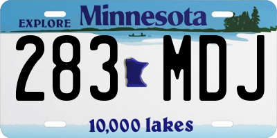 MN license plate 283MDJ