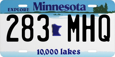 MN license plate 283MHQ