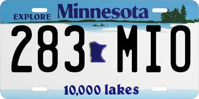 MN license plate 283MIO