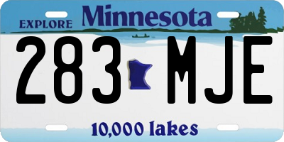 MN license plate 283MJE