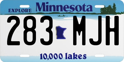 MN license plate 283MJH