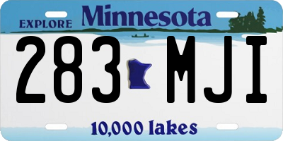 MN license plate 283MJI