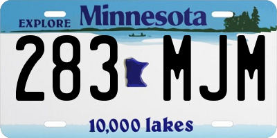 MN license plate 283MJM