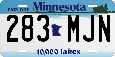 MN license plate 283MJN
