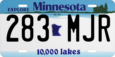 MN license plate 283MJR