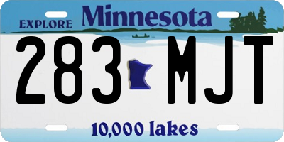 MN license plate 283MJT