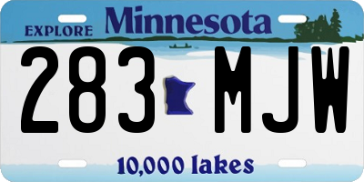 MN license plate 283MJW