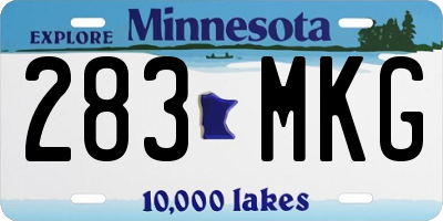 MN license plate 283MKG